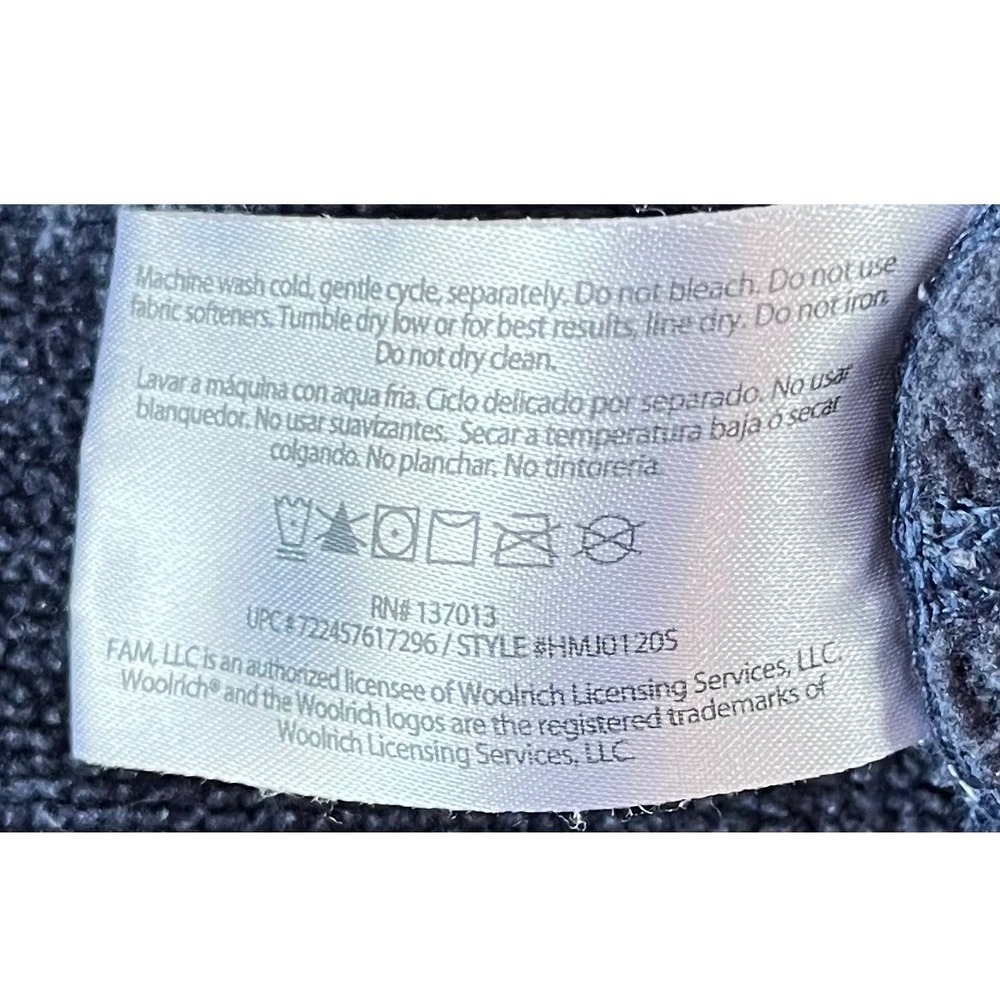 Woolrich Mens Blue Marled Fleece Quarter Snap Pullover Sweater Size Large - Picture 8 of 9